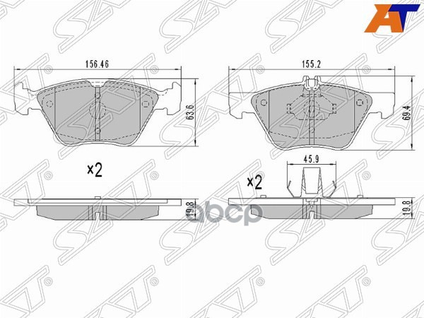 Колодки тормозные (Спереди) Mercedes-Benz E-Class 95-03 / Chrysler Crossfire 04-08 Sat арт. ST-A0044200320