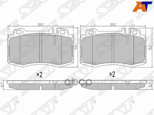 Колодки тормозные (Спереди) Mercedes-Benz C-Class 00-08 / E-Class 02-09 / M-Class 97-05 / S-Class 98 Sat арт. ST-A1634201020