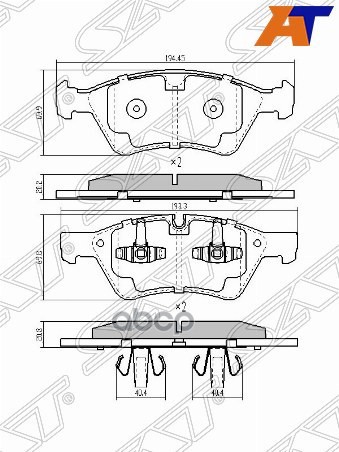 Колодки тормозные (Спереди) Mercedes-Benz E-Class 02-09 / M-Class 05-11 Sat арт. ST-A1644200820