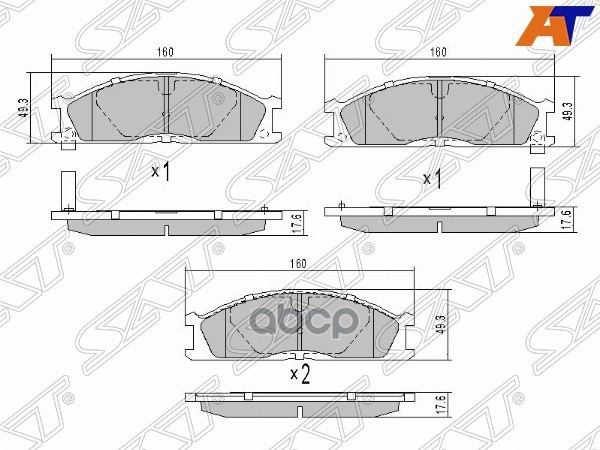 Колодки тормозные (Спереди) Isuzu ELF NPRNQR 93-06 / Nissan Pathfinder 85-95 Sat арт. ST-AY040-NS814