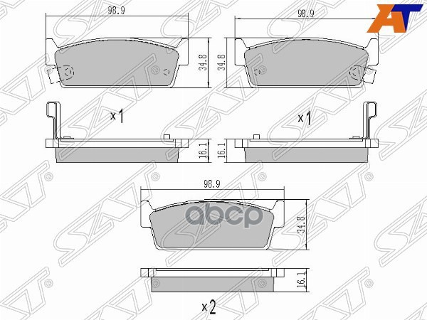 Колодки тормозные (Сзади) Nissan 200SX 89-94 / Cedric 83-09 Sat арт. ST-AY060-NS036