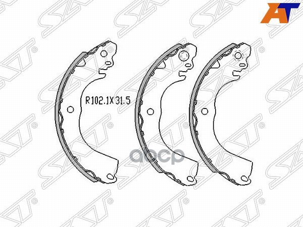 Колодки тормозные барабанные Nissan Tiida 04-14 / Wingroad 05-18 Sat арт. ST-AY360-NS095