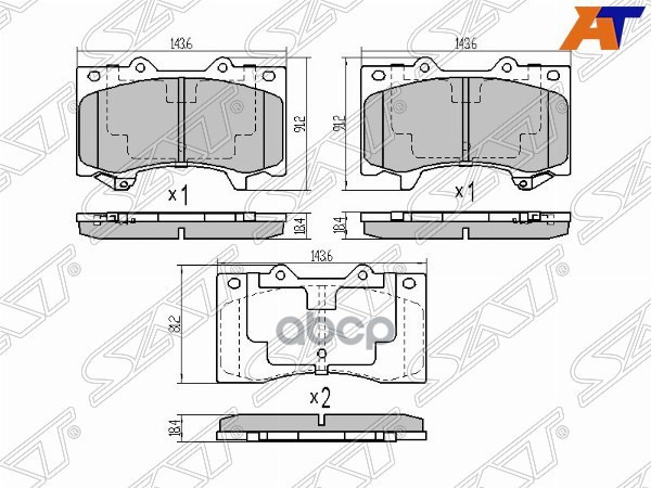 Колодки тормозные (Спереди) Nissan Patrol 10-24 / Infiniti QX80 13-20 Sat арт. ST-D1060-1LB2A