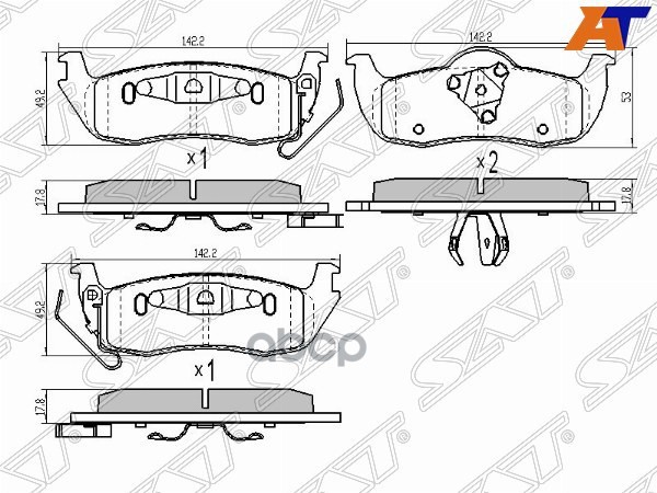 Колодки тормозные (Сзади) Infiniti QX56 04-13 / Nissan Armada 03-16 Sat арт. ST-D4060-9FE0A