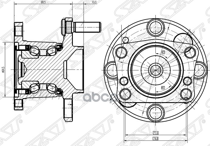 Ступичный узел Mazda Demio 07-14 / 2 07-15 (Справа=Слева/ Сзади) Sat арт. ST-D651-26-15XA