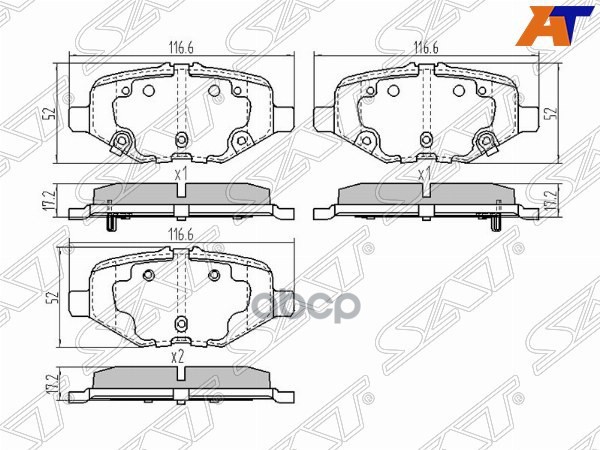 Колодки тормозные дисковые Sat арт. STDG1Z2200C