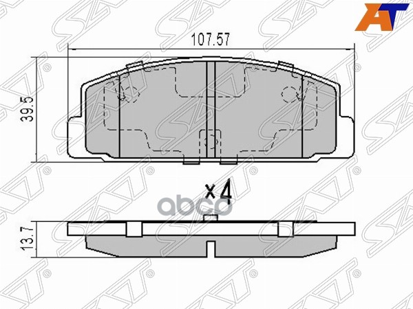 Колодки тормозные (Сзади) Mazda 6 02-12 / FAW Besturn B50 12-17 Sat арт. ST-GJYB-26-43ZA