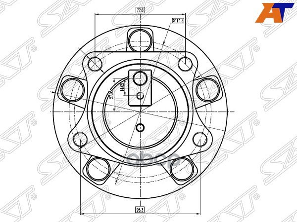 Ступичный узел Mazda 6 07-10 / Atenza 07-09 (Справа=Слева/ Сзади/ 2WD) Sat арт. ST-GS1D-26-15XA