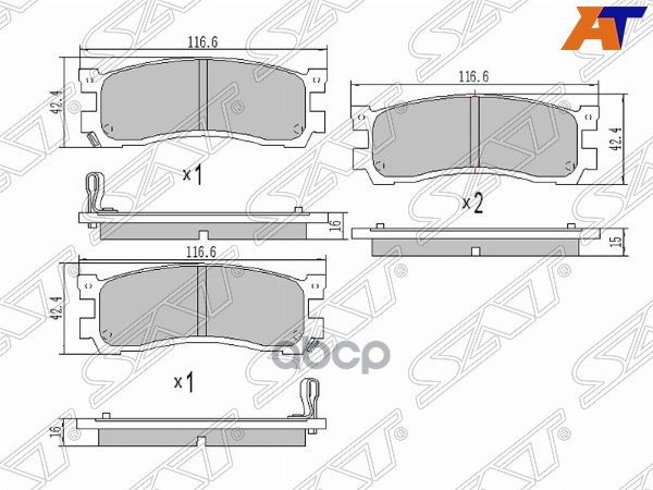 Колодки тормозные (Сзади) Mazda Bongo Friendee 95-05 / Efini MS-9 91-93 Sat арт. ST-J0Y1-26-48Z