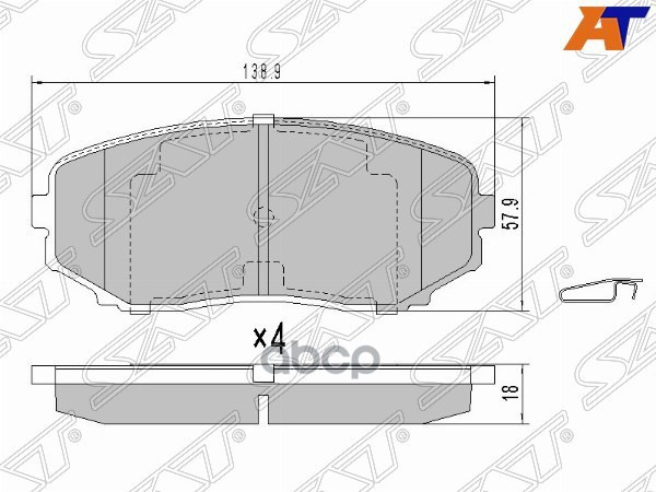 Колодки тормозные (Спереди) Mazda CX-7 06-12 / Mitsubishi L200 15- Sat арт. ST-L2Y6-33-29Z