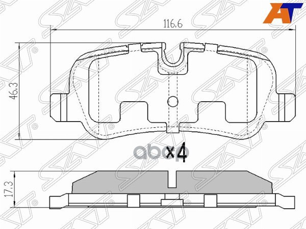 Колодки тормозные (Сзади) Land Rover Discovery 04-17 / Range Rover 02-12 Sat арт. ST-LR019627