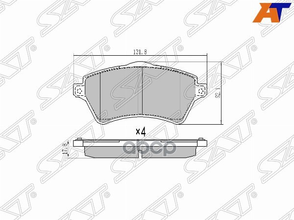 Колодки тормозные (Спереди) Land Rover Freelander 97-06 Sat арт. ST-LR021899