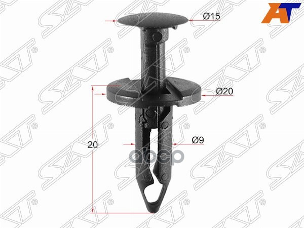 Клипса защиты бампера GM/FORD (Продажа по 10шт) Sat арт. ST-M10811