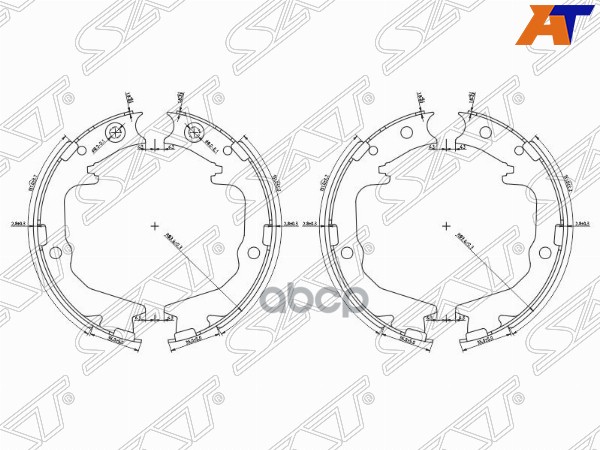 Колодки тормозные барабанные (Сзади/ Стояночный тормоз) Mitsubishi Lancer 02-10 / Outlander 02-12 Sat арт. ST-MN186303