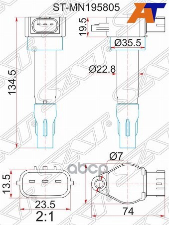 Катушка зажигания Mitsubishi ASX 10-20 / Lancer 07-17 3A91;4A90;4A91;4A92 Sat арт. ST-MN195805