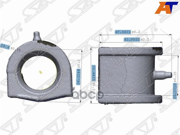Втулка стабилизатора Mitsubishi Lancer 02-10 / Chery Fora A21 06-10 (Перед/ 24.50) Sat арт. ST-MR519880