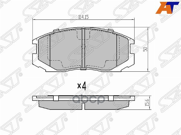 Колодки тормозные (Спереди) Mitsubishi Lancer 83-08 / Bravo 91-99 Sat арт. ST-MZ690000