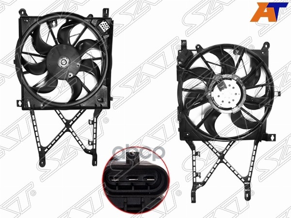 Диффузор радиатора в сборе OPEL ASTRA H 04-10 W/O AC Sat арт. ST-OP49-201-0