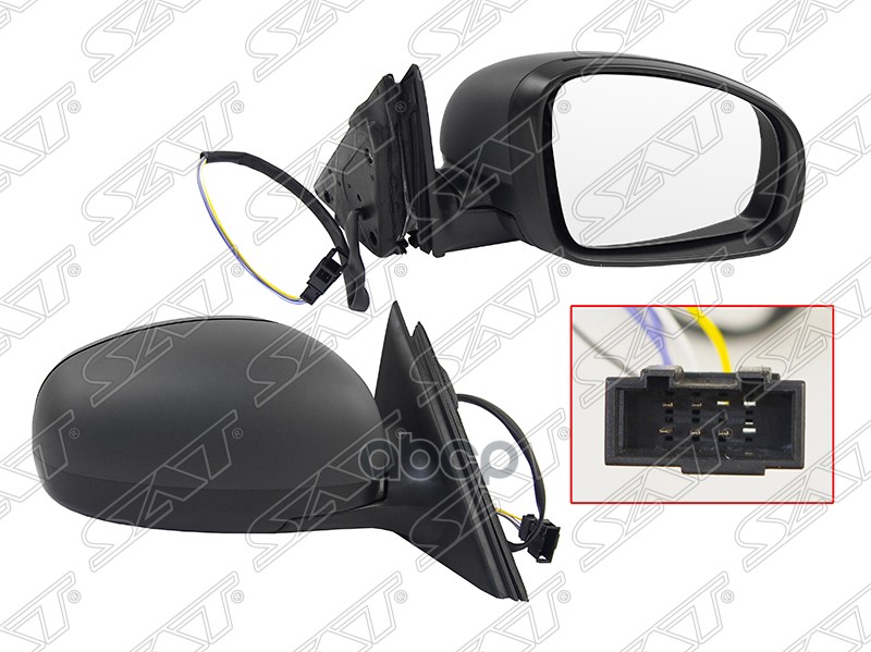 Зеркало Skoda Fabia 07-15 (Справа/ Обогрев/ Регулировка/ 5 контактов) Sat арт. ST-SD02-940-1