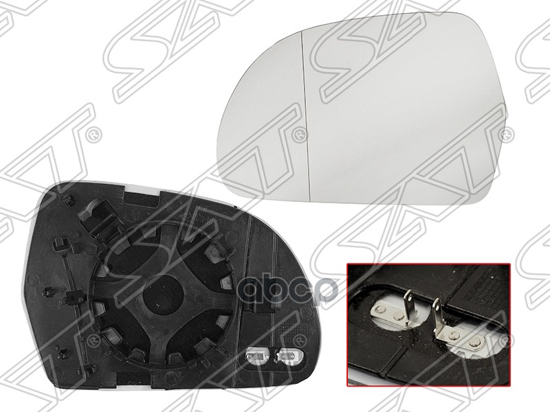 Полотно зеркала Audi A3 08-13 / A4 08-12 (Слева/ Обогрев/ сферическое) Sat арт. ST-SD26-940G-2