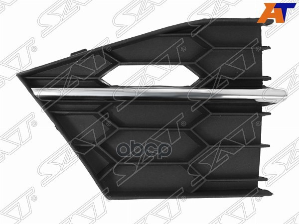 Решетка в бампер Skoda Superb 15-19 (Слева/ с хром молдингом) Sat арт. ST-SDS2-000G-2