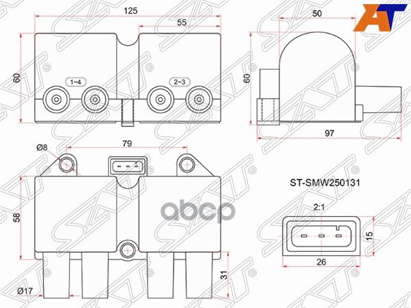 Катушка Зажигания Chery Tiggo Sat арт. ST-SMW250131