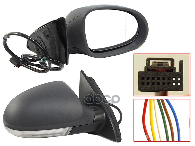 Зеркало Volkswagen Passat 05-11 (Справа/ Обогрев/ Повторитель поворота/ 6 контактов) Sat арт. ST-VWA8-940-1