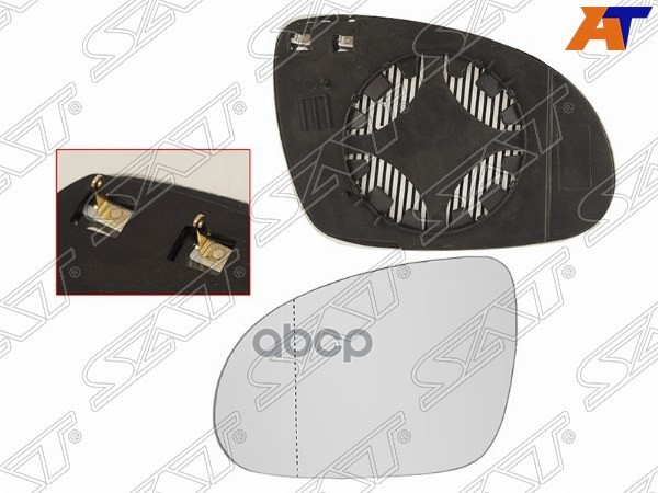 Полотно зеркала Volkswagen Golf 03-09 / Jetta 05-10 / Golf Plus 08-14 (Слева/ Обогрев) Sat арт. ST-VWA8-940G-2