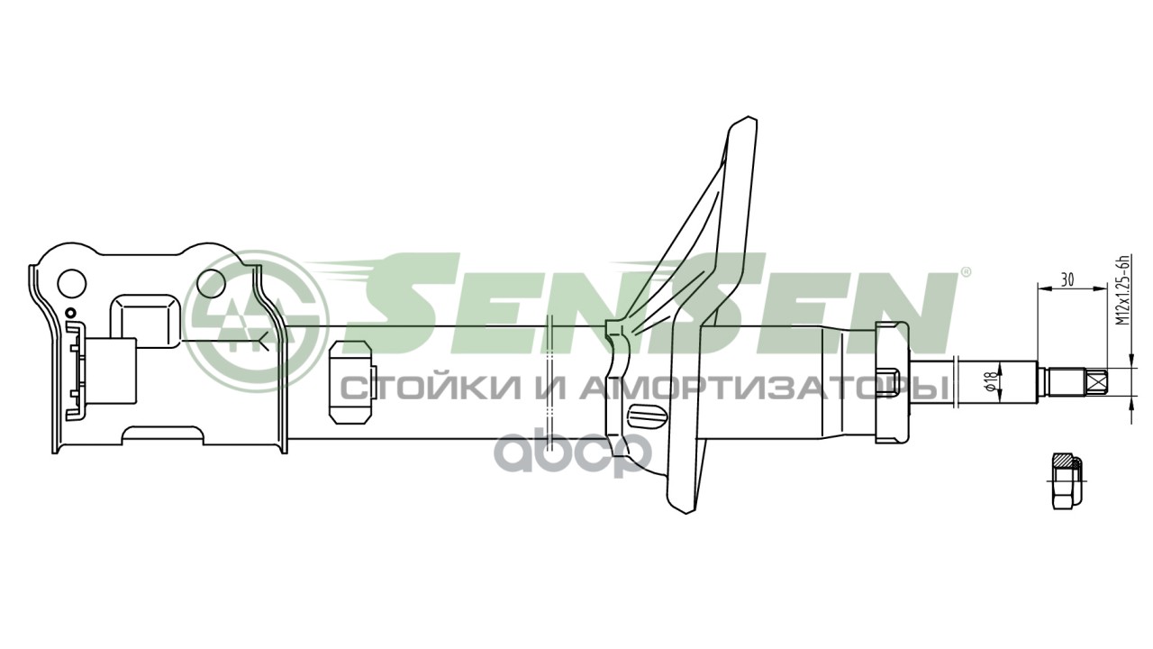 Амортизатор задний R (газ.) HYUNDAI ACCENT I 97-00 SENSEN 4213-0068 Sensen арт. 4213-0068