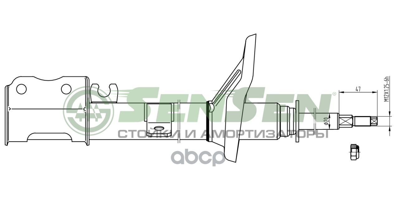 Амортизатор передний R KIA SEPHIA/SHUMA II седан/SPECTRA II SENSEN 4213-0203 Sensen арт. 4213-0203