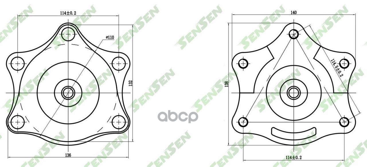 Опора переднего амортизатора L=R HONDA CR-V (2007-2012) SENSEN M61072 Sensen арт. M61072