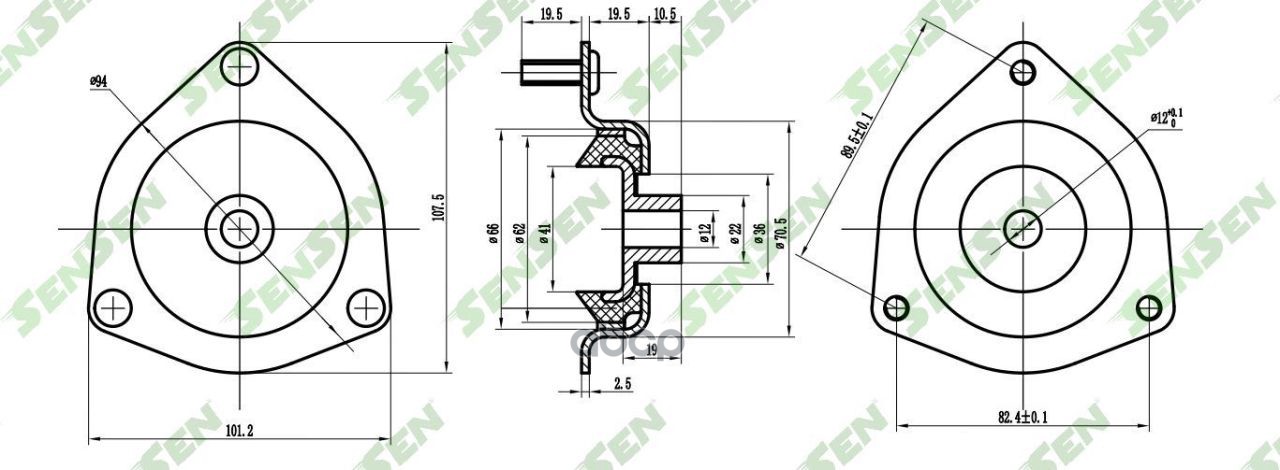 Опора Амортизатора переднего Nissan Almera N16 all 00> SENSEN M61095 Sensen арт. M61095