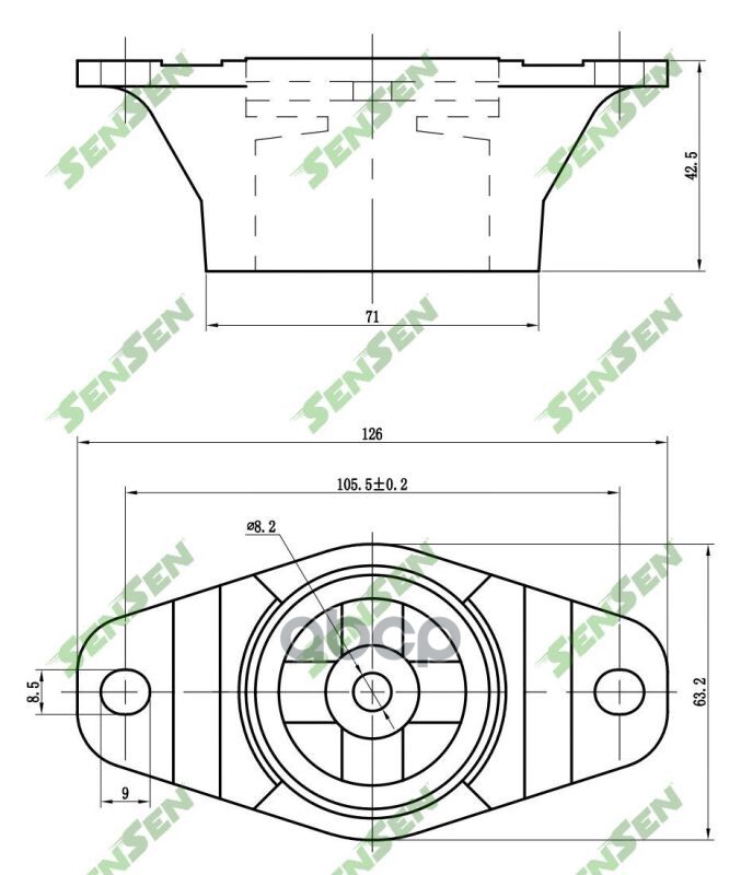 Опора амортизатора заднего Mazda 3, Ford Focus C-max 03 SENSEN M61142 Sensen арт. M61142