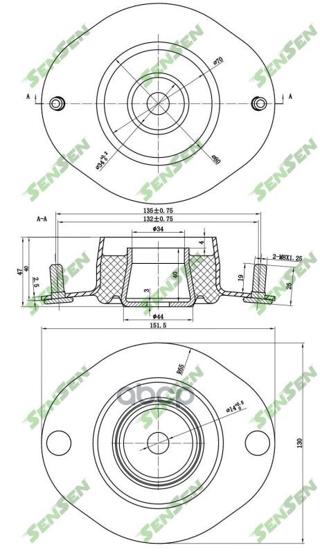 Опора Амортизатора переднего opel astra f 91 SENSEN M61162 Sensen арт. M61162