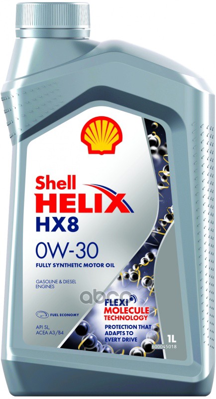 Shell Масло Моторное Синтетическое Helix Hx8 0W-30 1Л 550050027