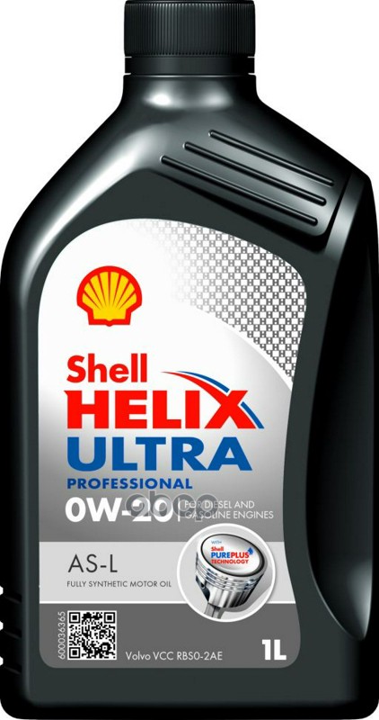 Shell Масло Shell Helix Ultra Professional AS-L 0W20 VCC моторное 1 л SHELL 550055735