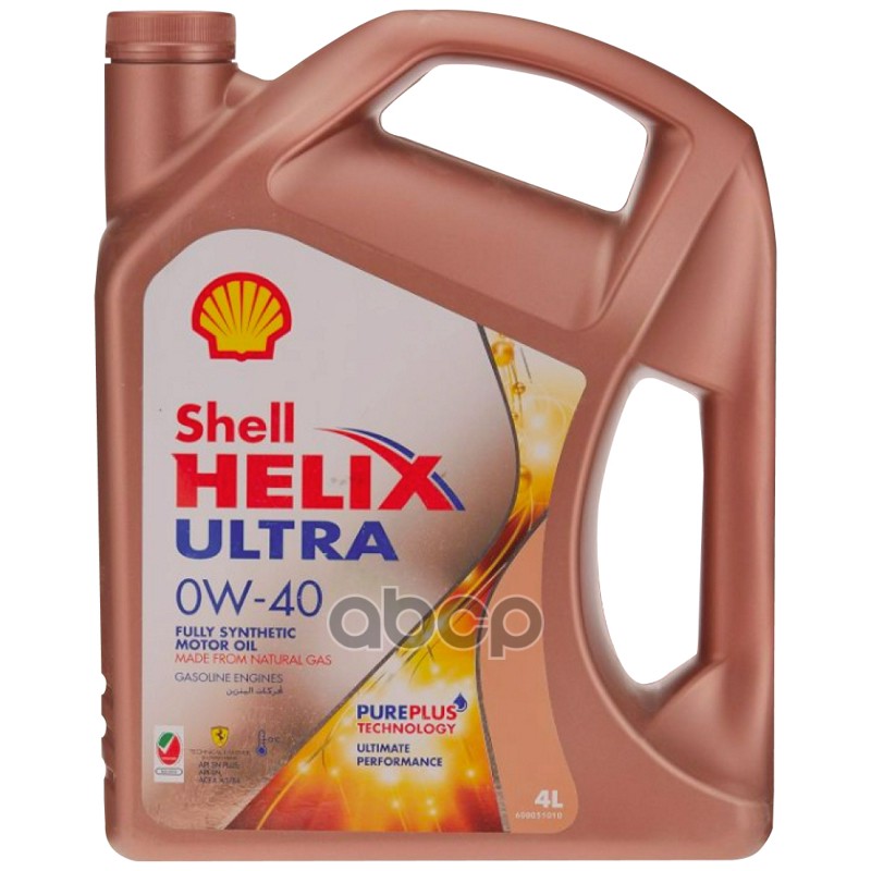 Shell Масло моторное синтетическое SHELL Helix Ultra 0W-40 A3/B4 SP 4л  550061544