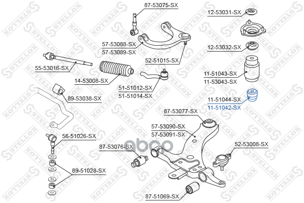 Отбойник амортизатора заднего Hyundai Getz 02> Stellox арт. 1151042SX