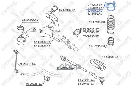 опора амортизатора заднего правого KIA Sportage aII 04> Stellox арт. 1253020SX