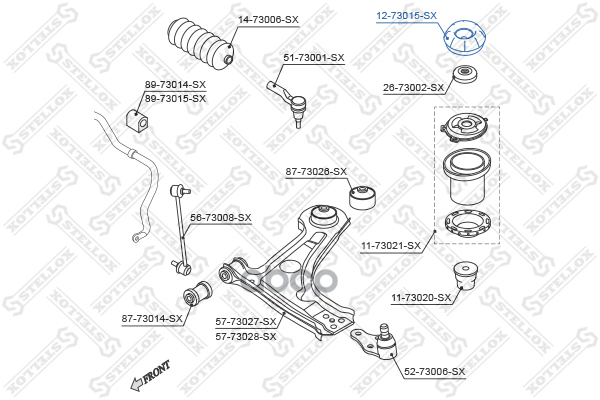 Опора амортизатора переднего Daewoo Lacetti 04> Stellox арт. 1273015SX