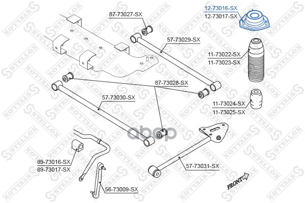 Опора амортизатора заднего Daewoo Lacetti 04> Hatchback Stellox арт. 1273016SX