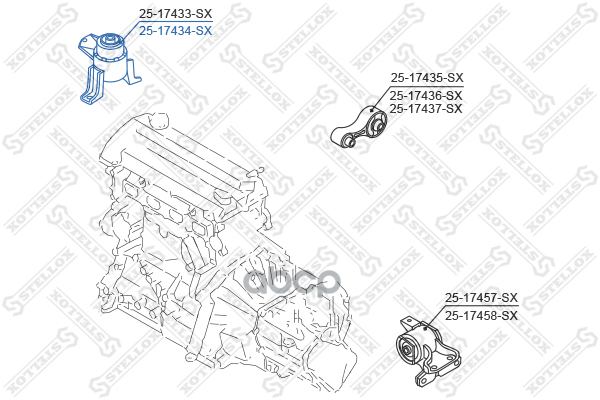 подушка двигателя правая Mazda 6 GH 2008-2013 2517434SX Stellox арт. 2517434SX