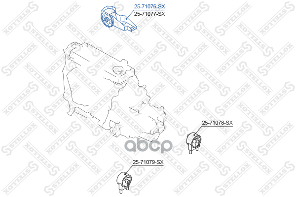 подушка двигателя правая Mazda CX-7 ER 2006-2012 2517460SX Stellox арт. 2517460SX
