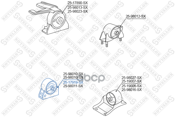 Подушка Двигателя Передняя Toyota Corolla Ae100/Ee100/Ce100 1991-1 2517919Sx Stellox арт. 2517919SX