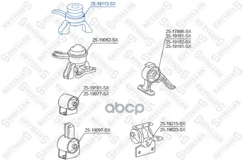 Подушка Двигателя Праваяtoyota Gaia Acm10/Sxm10 98-04 2519113Sx Stellox арт. 2519113SX