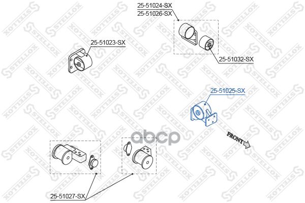Подушка ДВС пер.Hyundai Accent 1.3 99> Stellox арт. 2551025SX