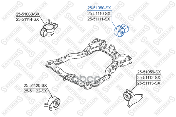 Подушка Двс Задhyundai Elantra 1.6 00 2551056Sx Stellox арт. 2551056SX