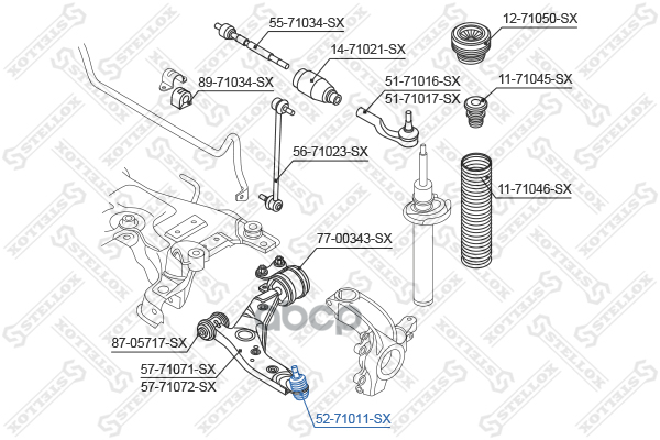 Опора шаровая нижняя Mazda 3 BK3P 03> Stellox арт. 5271011SX