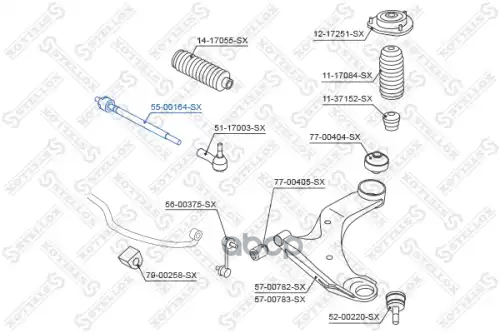 тяга рулевая Subaru Tribeca 06> Stellox арт. 5500164SX
