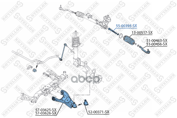 Тяга рулеваяRenault Duster, Dacia Duster 10> Stellox арт. 5500395SX